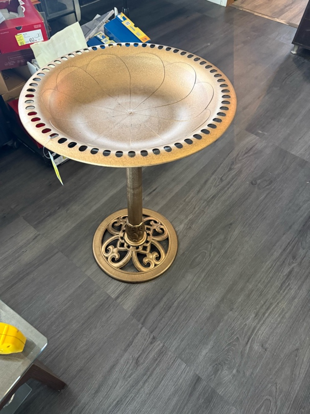 Kohl's Metallic Gold Decorative Pedestal bird bath
